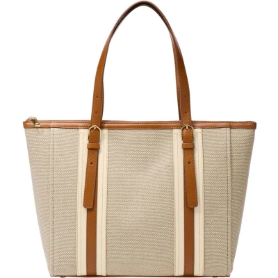 Afbeelding van Fossil Carlie Handtas, Dames, Maat: One Size, Light brown