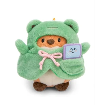Afbeelding van Set knuffeldier Vos Geeks 8 cm met Videospel &amp; Kikkerkostuum in Geschenkdoos 8,5x6,5x10 rood Zacht speelgoed gemaakt van pluche, schattig pluchen om mee te knuffelen en spelen