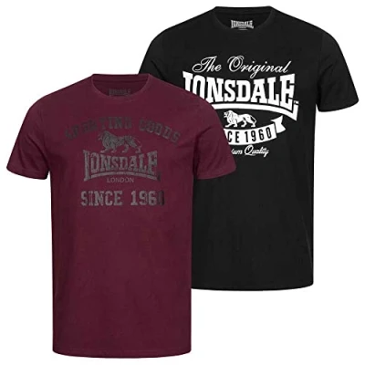 Afbeelding van Lonsdale Torbay T shirt Met Korte Mouwen 2 Eenheden Veelkleurig M Man