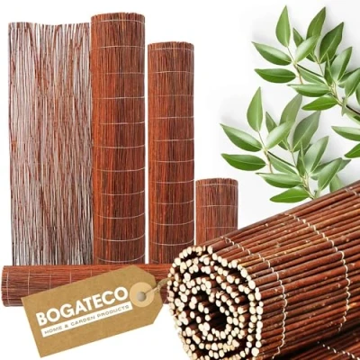 Afbeelding van BOGATECO Rieten mat 80 cm x 300 Zon en windbescherming, inkijkbescherming, verschillende maten, omheining voor terras, tuinhek, balkon tuin, inkijkbescherming matten