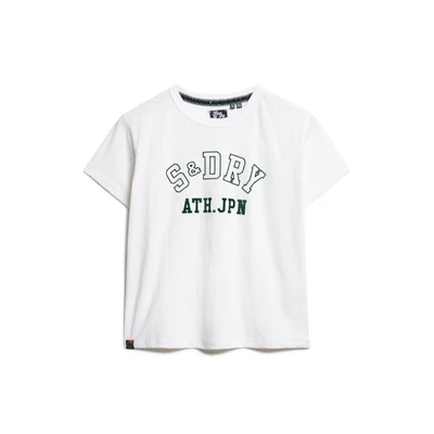 Afbeelding van Superdry Athletic Essentials Graphic Tshirt print, Dames, Maat: 42, Off white slub