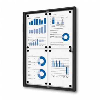 Afbeelding van Vergrendelbaar Notitiebord Indoor Economy Zwart 4x A4