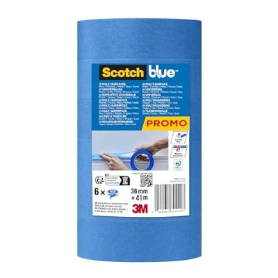 Afbeelding van Scotch Blue afplakband &quot;Multi Surface&quot;, 36 mm x 41 m, 6 rollen/verpakking, 70% PEFC, SGSCH PEFC COC 110078