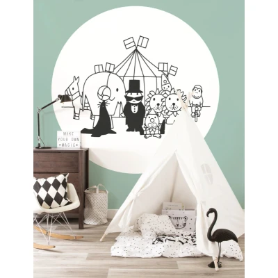 Afbeelding van KEK Wallpaper Circle Circus CK 029 (Met Gratis Lijm)