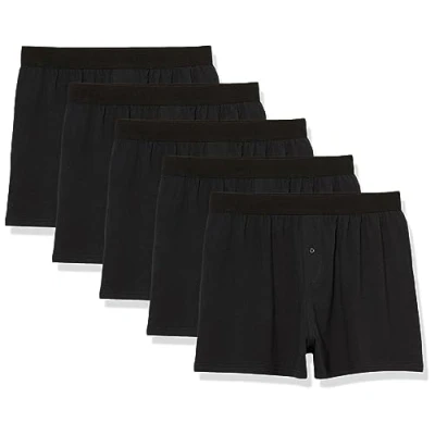Afbeelding van Amazon Essentials Heren katoenen jersey boxershort (verkrijgbaar in groot en lang), pak van 5, zwart, 4XL Plus