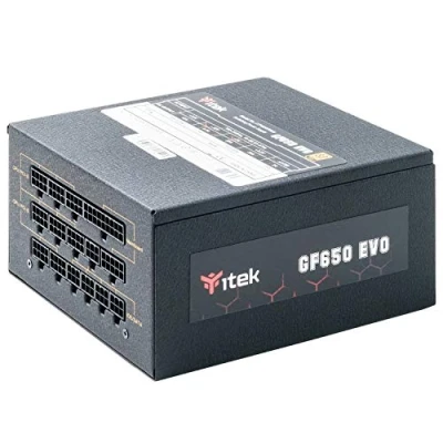 Afbeelding van ITEK Voeding voor PC GF650 EVO 650 W, HDB hydraulische dynamische lager 12 mm, actieve PFC bescherming, efficiëntie certificering 80 Plus goud, semi modulaire Free Plug, Giapp condensatoren