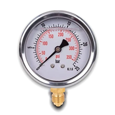 Afbeelding van glycerine manometer, RVS IP65 63 mm met onderaansluiting, 1/4 (0 25 bar)