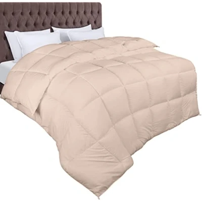 Afbeelding van Utopia Bedding dekbed 10,5 tog met hoeklabs pluche gesiliconiseerd fiberfill, doos gestikt dons alternatief (200x200 cm, Beige)