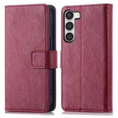 Afbeelding van Samsung Galaxy S23 Hoesje Kunstleder iMoshion Bookcase Donkerrood Telefoonhoesje