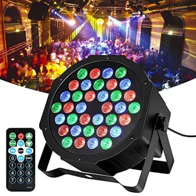 Afbeelding van Lunsy Led schijnwerpers, 36 leds, 1 W, 7 verlichtingsmodi, podiumverlichting, flexibele afstandsbediening, DMX besturing voor DJ, disco, party, show, bar, Halloween, Kerstmis