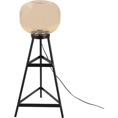 Afbeelding van Clayre &amp; Eef Vloerlamp 37x37x72 cm Zwart Bruin Ijzer Glas Staande Lamp