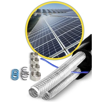 Afbeelding van DN20 solarbuis, zonnekabel, roestvrijstalen gegolfde buis, geïsoleerd, dubbele buis op zonne energie, voor 1 inch aansluitingen, 10 meter