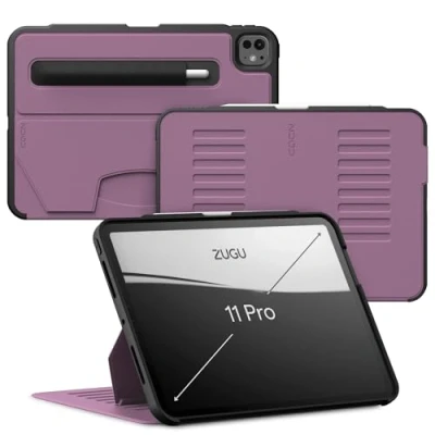 Afbeelding van Zugu case iPad Pro 11 (M4) 2024 oersterke luxe flip over volledige 360˚ bescherming met multifunctionele standaard functie geschikt voor Apple Pencil Berry