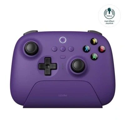 Afbeelding van 8Bitdo Ultimate 2.4G Wireless Controller, Hall Effect Joystick Update, Gaming Controller with Charging Dock for PC, Android, Steam Deck &amp; Apple (Purple)