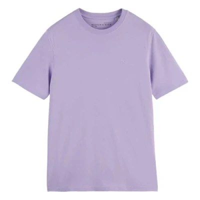 Afbeelding van Scotch &amp; Soda Seasonal CORE Regular FIT LOGO Tshirt basic, Heren, Maat: XXL, Bright lavender