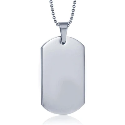 Afbeelding van Heren ketting Dogtag Zilverkleurig Staal 60cm