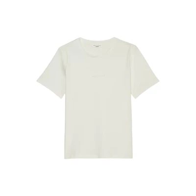 Afbeelding van Marc O&#039;Polo Denim Shortsleeve Roundneck Basic FIT WITH LOGO Tshirt basic, Dames, Maat: Small, Egg white
