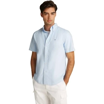 Afbeelding van Tommy Hilfiger FLEX Solid Overhemd, Heren, Maat: 3XL, Sweet blue