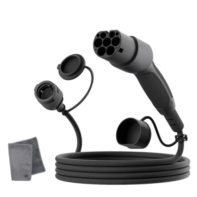 Afbeelding van dé Type 2 naar Schuko Adapter [3m 16A] het oplaadpunt voor elektrische auto&#039;s, opladen van AMI, e bike, scooter, motorfiets bij laadstations/wallboxen Niet V2L