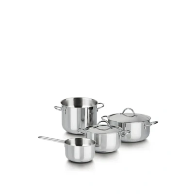 Afbeelding van Barazzoni Cuocimania 6 delig potje 18 cm, steelpan 22 ML 14 deksels 18/22, roestvrij staal