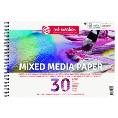 Afbeelding van Acryl aquarelverfpapier Talens Art Creation mixed media A4