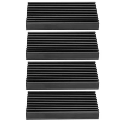 Afbeelding van Heatsink, 4 pack aluminium koellichamen voor router/CPU/versterker/voeding/module/moederbord, 50x12,7x100 mm, zwart