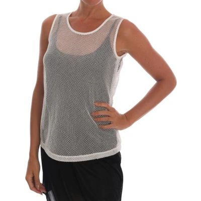 Afbeelding van Dolce &amp; Gabbana White Net Tank Transparent Top