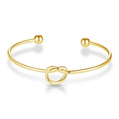 Afbeelding van Philip Jones Vergulde Love Knot Manchet Bangle, 7.09 inches, Verguld, Zirkonia