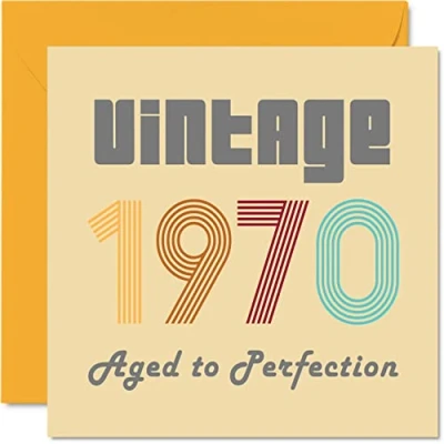 Afbeelding van 54e verjaardagskaarten voor mannen vrouwen vintage 1970 tot in de perfectie 54 verjaardagskaart grappig haar hem, 145 mm x beste vriend verjaardag wenskaarten mama papa opa oma