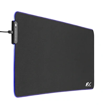 Afbeelding van MACLEAN XXL toetsenbord onderlegger 80x30cm met LED RGB verlichting en anti slip rubberen onderkant