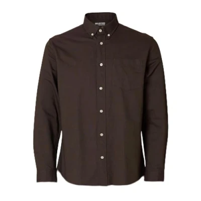 Afbeelding van Selected Homme Slhregrick FLEX NOOS Overhemd, Heren, Maat: Small, Chocolate torte