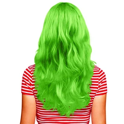 Afbeelding van Hatstar Sexy damespruik, lang haar, krullend, golvend, voor carnaval (groen)