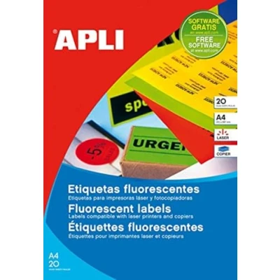 Afbeelding van Apli fluo etiketten 64 x 33,9 mm (b h) rood