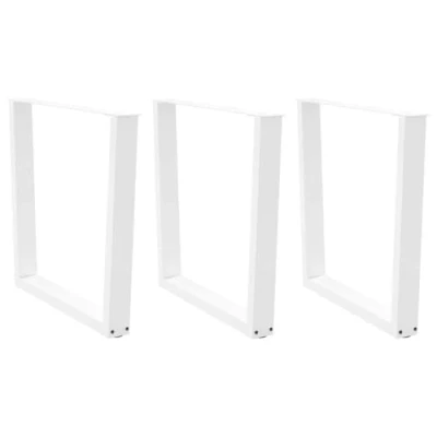 Afbeelding van vidaXL Eettafelpoten 3 st V vormig 80x(72 73,3) cm staal wit