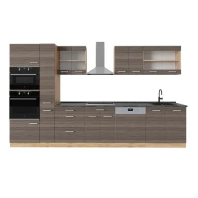 Afbeelding van Vicco Complete keuken R Line, Edel grijs/gouden eik, 350 cm , WB Antraciet