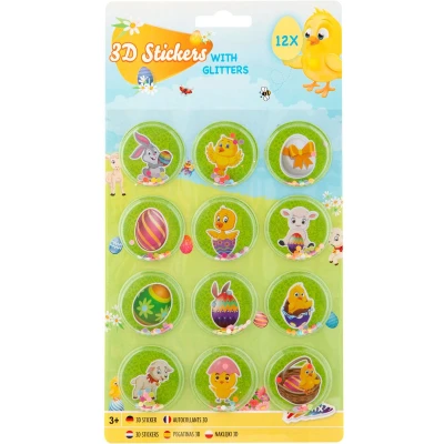 Afbeelding van Grafix Pasen 3D stickers met Glitter