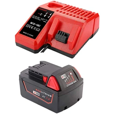 Afbeelding van 18V 5000mAh M18 compatibele vervanging voor Milwaukee accu met oplader M12 M18B5 M18B2 M18B4 M18BX C18 BC18B C18BX 48 11 1815 1828 M18BP D HD18S X 1820 1850