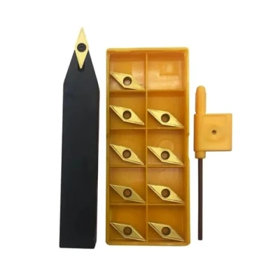 Afbeelding van ASZLBYM 1 x 16 mm SVVCN1616H11 Indexeerbare hardmetalen draaigereedschap inzethouder met 10 stuks VCMT110304/ VCMT32.51 draai inzet snijmes.