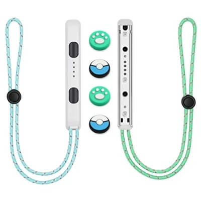 Afbeelding van Vicloon gamepad Polsband, 1 paar polsband voor Switch met 2 joystick doppen, Joycon, vervangende Joy Con Controller (zwart)