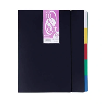 Afbeelding van Organiser Map Grafoplas In&amp;Out A4 100 Hoezen Zwart Spiraal