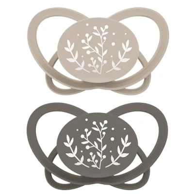 Afbeelding van NIP Butterfly: huid en tandvriendelijke fopspeen, platte speen, zacht flexibel, schijf extra licht luchtdoorlatend, BPA vrij, duurzaam, met doos, 16 32 maanden, bruin/beige