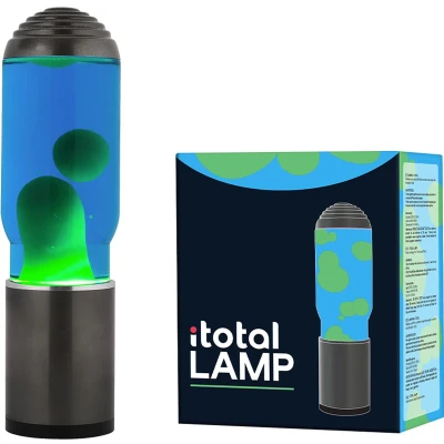Afbeelding van i Total Lavalamp Lava Lamp Sfeerlamp met Aroma Diffuser 35x10 cm Glas/Aluminium 40W Blauw groene Donkergrijs XL2194