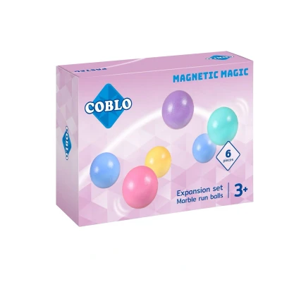 Afbeelding van Coblo Pastel Knikkerbaan Ballen 6 stuks