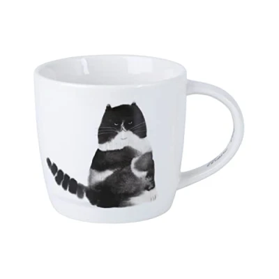 Afbeelding van Maxwell &amp; Williams DX1223 Koffiemok 400 ml Serie Feline Friends porselein wit, kat, grumpy in geschenkdoos