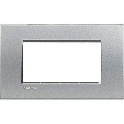 Afbeelding van BTicino Living Light Plate 4 Modules, Quadra, zwart, LNA4804TE