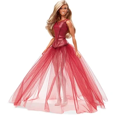 Afbeelding van ​Barbie Tribute Collection Laverne Cox Barbie Pop, pop in laagjeslook met glitterbody en tulen jurk, cadeau voor verzamelaars, HCB99