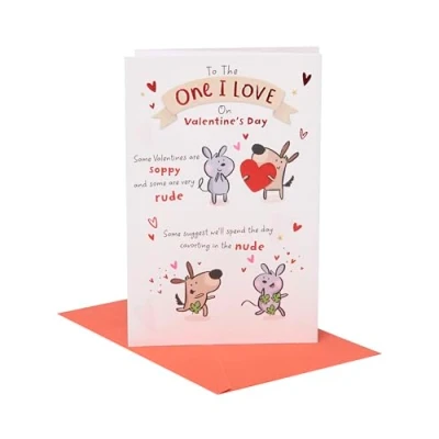 Afbeelding van UK Greetings Valentijnsdag kaart voor degene van wie ik hou grappig gedicht ontwerp