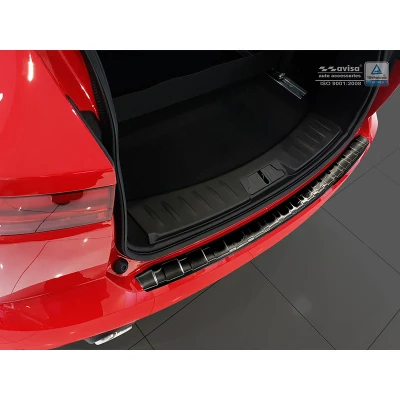 Afbeelding van Avisa Zwart RVS Achterbumperprotector passend voor Jaguar E Pace 2017 &#039;Ribs&#039;