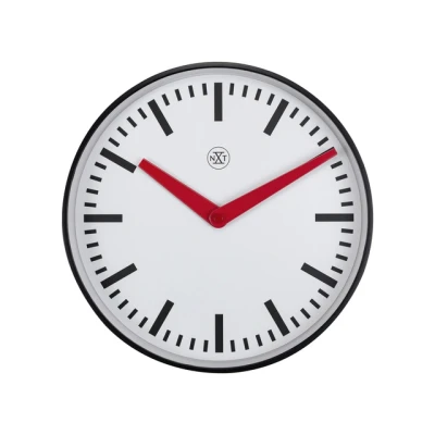 Afbeelding van Stationsklok 25.5cm Stille wandklok Wit nXt by NeXtime Newca