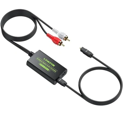 Afbeelding van LiNKFOR Analoog naar digitale audioconverter 48kHz analoge converter RCA SPDIF converter, optische met 1,1 m kabel voor PS3 DVD Sky Xbox HDTV Blu Ray speler